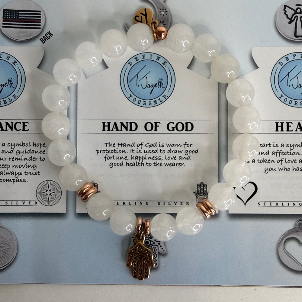 T JAZELLE HAND OF GOD (HAMSA) rose gold charm, RARE!